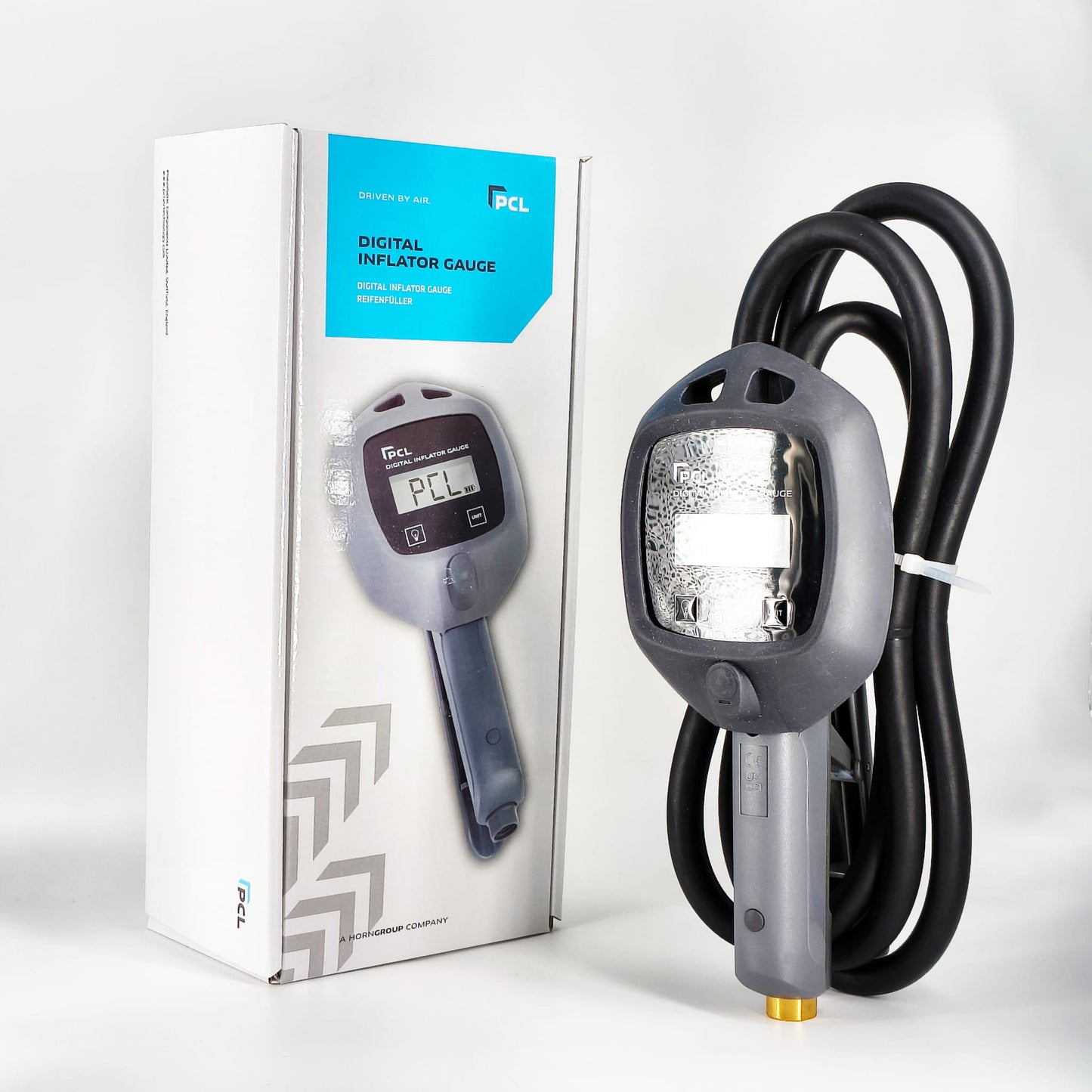 PCL - Manometro digitale per gonfiaggio, tubo da 1,8 m