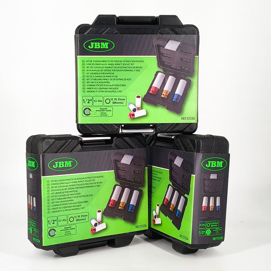 Set di 3 Bussole pneumatiche da 1/2" JBM cod. 51336