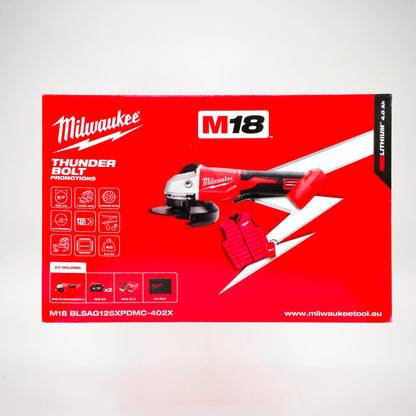 Smerigliatrice angolare M18 BLSAG125XPDMC-402XBrushless 125 mm con avvio a paletta