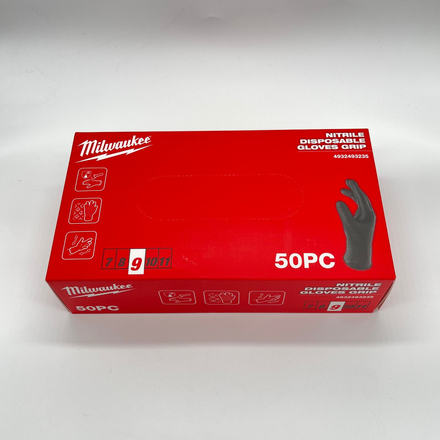 Guanti monouso in nitrile Tg 9 con puntinatura diamantata Milwaukee