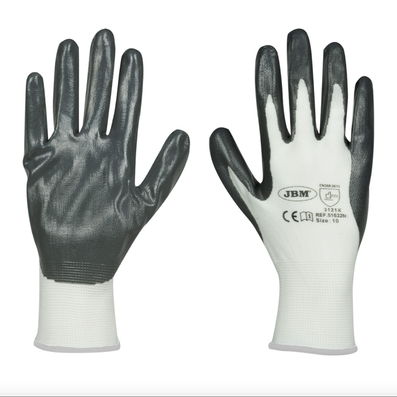 JBM - GUANTI CON IL PALMO.RINFORZATO IN NITRILE (10 paia) Taglia 9-10 cod 51634