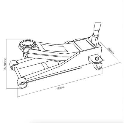 JBM - MARTINETTO IDRAULICO A CARRELLO 3T SPECIALE PER AUTO CON PIANALE BASSO COD. 54786