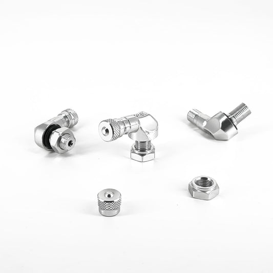Valvola moto in alluminio 90° foro 8,3 mm