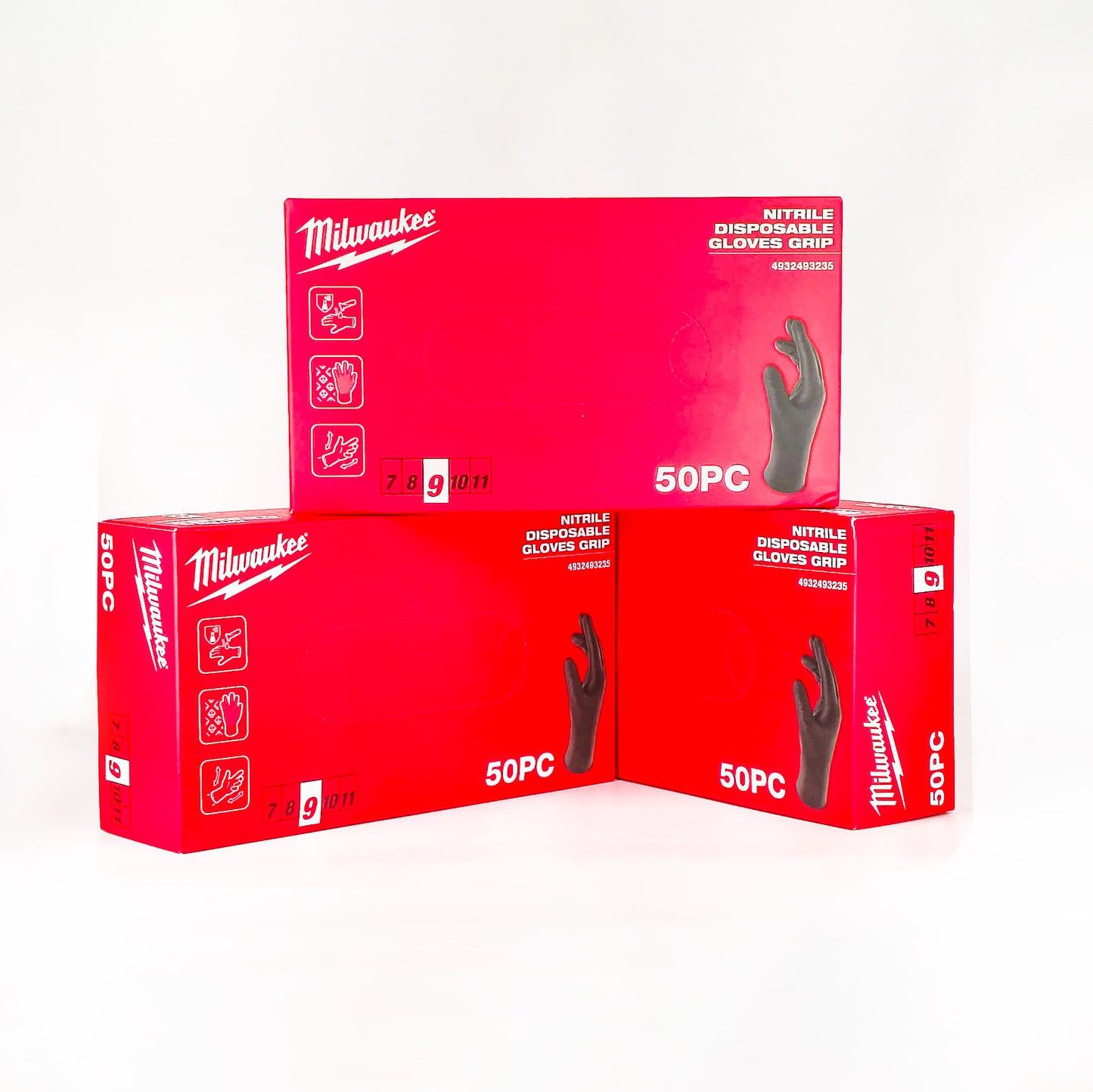 Guanti monouso in nitrile Tg 9 con puntinatura diamantata Milwaukee