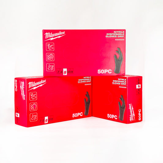 Guanti monouso in nitrile Tg 9 con puntinatura diamantata Milwaukee