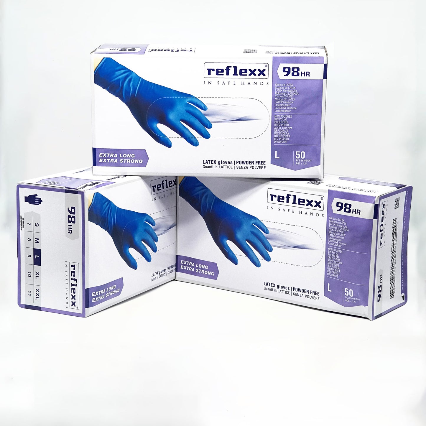 Guanti In Lattice High Risk blu Senza Polvere Reflexx 98